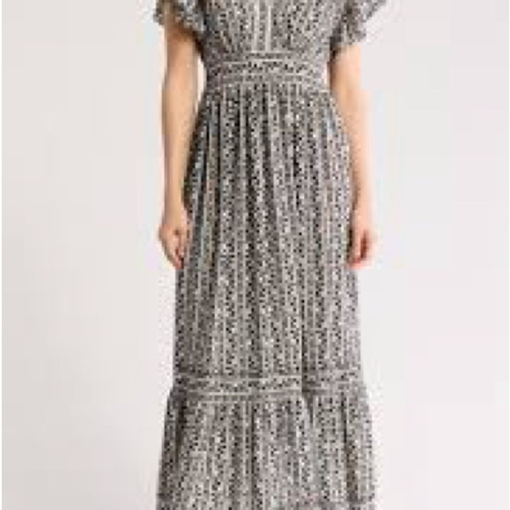 Max studio Black and White Floral Maxi Dress